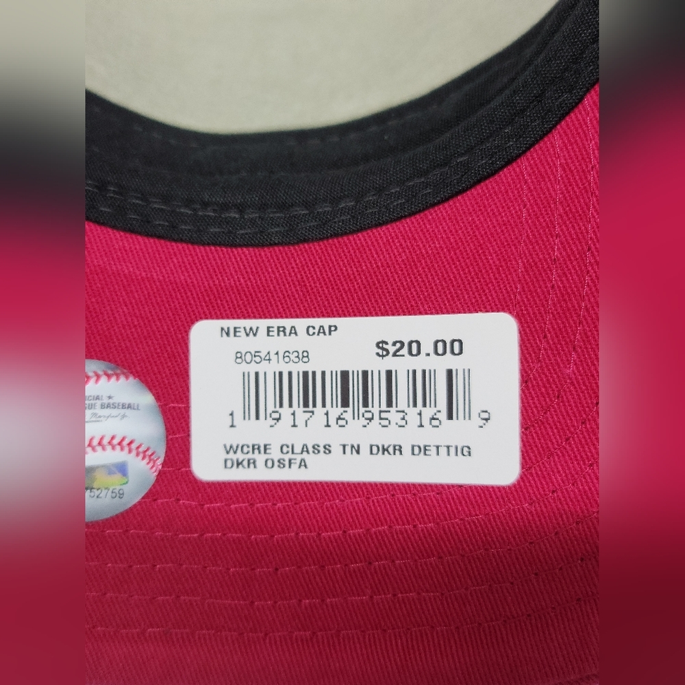 Ladies MLB Detroit Tigers Pink Baseball Cap, adjustable, officially licensed - Picture 6 of 6